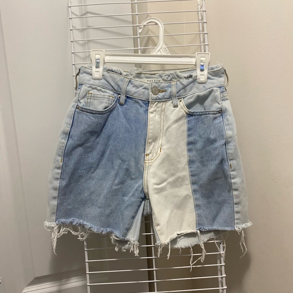 PacSun Blue and White Jean Shorts